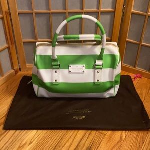 Kate Spade Green and White Tote, Never Used